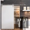 CCJH 4FT Barn Door Hardware Sliding Track Kit Stainless Steel