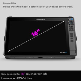 INNOSURE Premium Tempered Glass Screen Protector for Lowrance HDS-16 Live 16 Inch Touchscreen Fish Finders Accessories Anti Scratch (HD Clear)