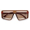 HERJOUR Retro Square Oversized Sunglasses for Women and Men Trendy Sun Glasses AR82157, Red Frame/Brown Lens