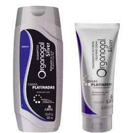 Grisi Shampoo Organogal SILVER y Tratamiento en Crema (Abrillanta las Canas)