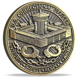 Strugglejewelry Correctional Officer Prayer Challenge Coin - Integrity, Safety, Respect, Justice Inspirational Coin with Protective Case