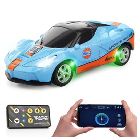 SASBSC 1/64 Mini Rc Car Toys for Boys Age 4-7 8-12, 2.4GHz Small App & Remote Control Cars with 3 Speed Modes for Kids Adults Rechargeable Desktop Toy Race Sports Car Gifts for Birthday (Blue)