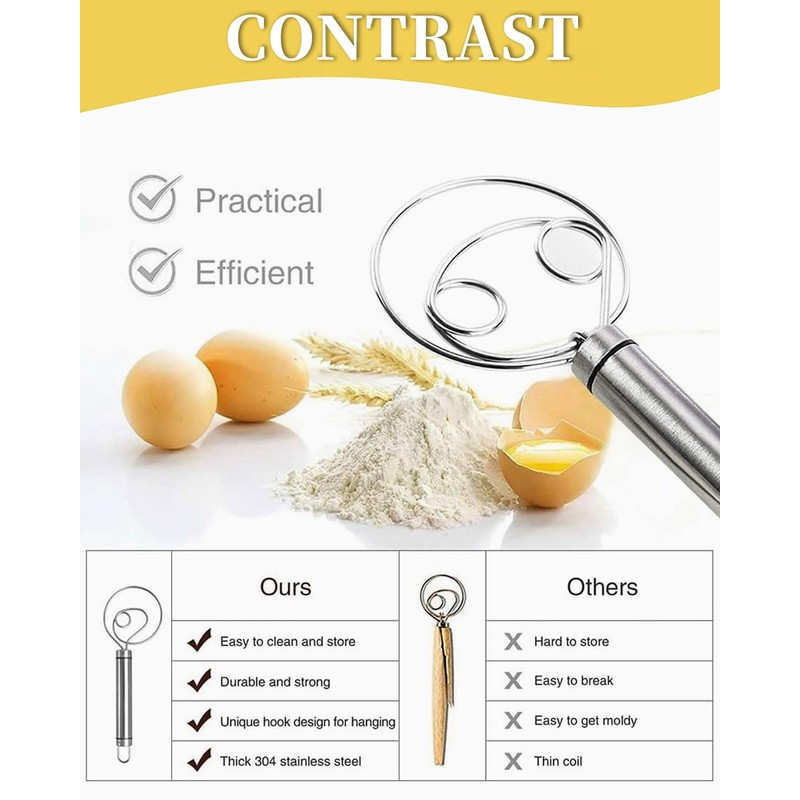 BNREOZA Pack of 2 Flour Tenderizer, Dough Mixer, Pasta Beater,