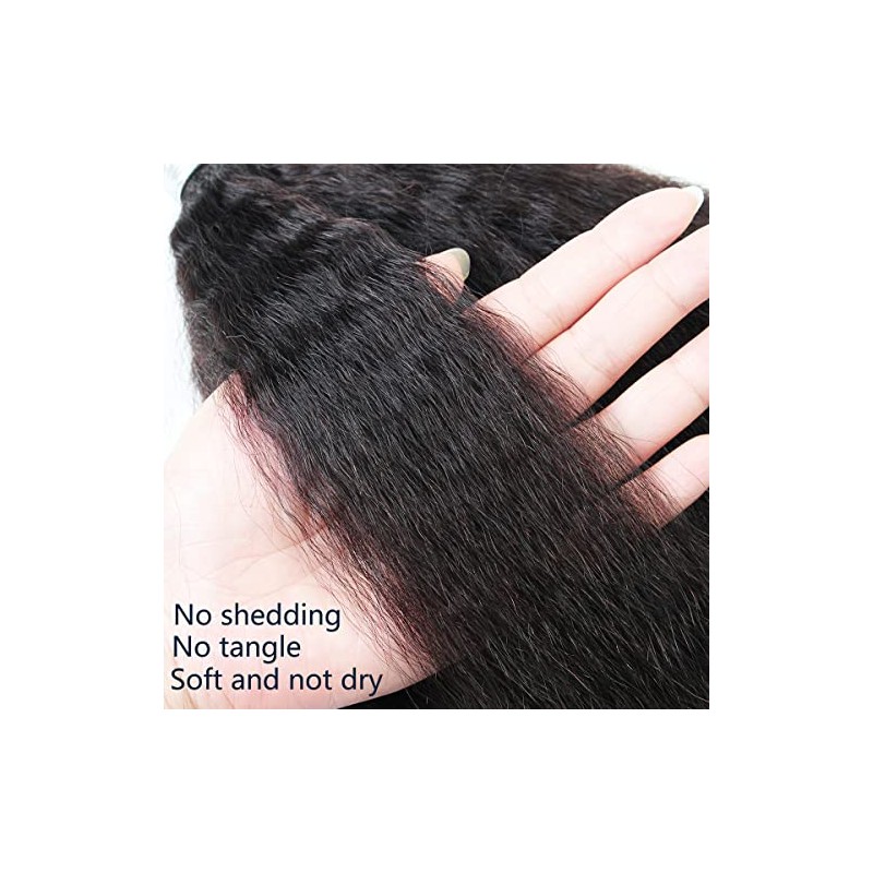 100% Cabello Humano Rizado Recto Paquetes Tejer Yaki Recto 3