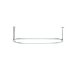 Oval Shower Curtain Rail shower curtain rod ceiling mounted (44 x 25 inch) white