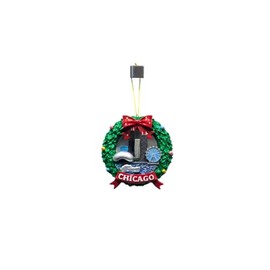 Chicago Wreath Sparkle Hanging Ornament
