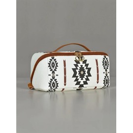 Boho Style Makeup Bag, Casual Colorblock Makeup Organizer Pouch, Versatile Storage Bag for Skincare, Lotion, Cream, Lip Balm, Eyeliners, Mirror, Stationery, Travel Bag:_Multicolor_one-size