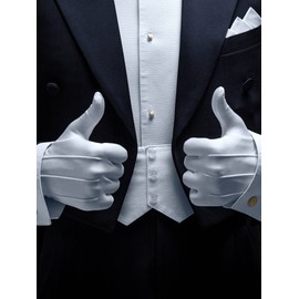 Sumind 2 Pairs Nylon Cotton Gloves for Police Formal Tuxedo Honor Guard Parade Costume, White, 25 x 9 cm