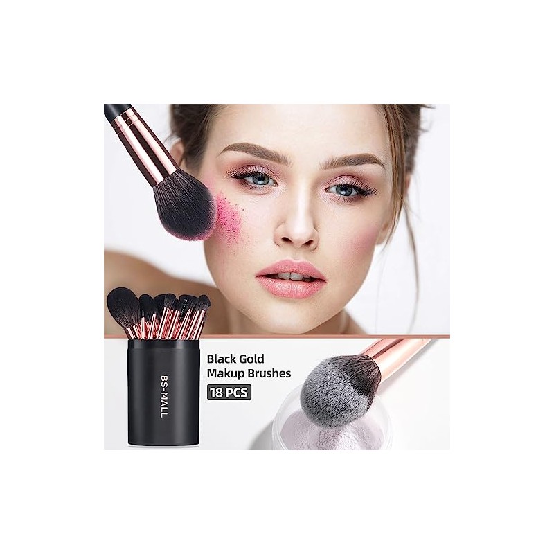 BS-MALL Juego De Brochas De Maquillaje, 18 Uds., Correctores De