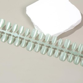 30Pcs Emerald Press on Nails Short Fake Nails Full Cover Shine Stick on Nails Solid Color False Nails Square Glitter Nails Reusable Nails Acrylic Press on Nails for Women Girls Manicure Set