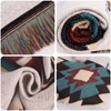 Auliuse Aztec Navajo Throw Blanket, Geometric Pattern Rug With Tassels,