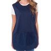 Ladies Plain With Matching Piping Tabard Apron Overalls Front Pocket