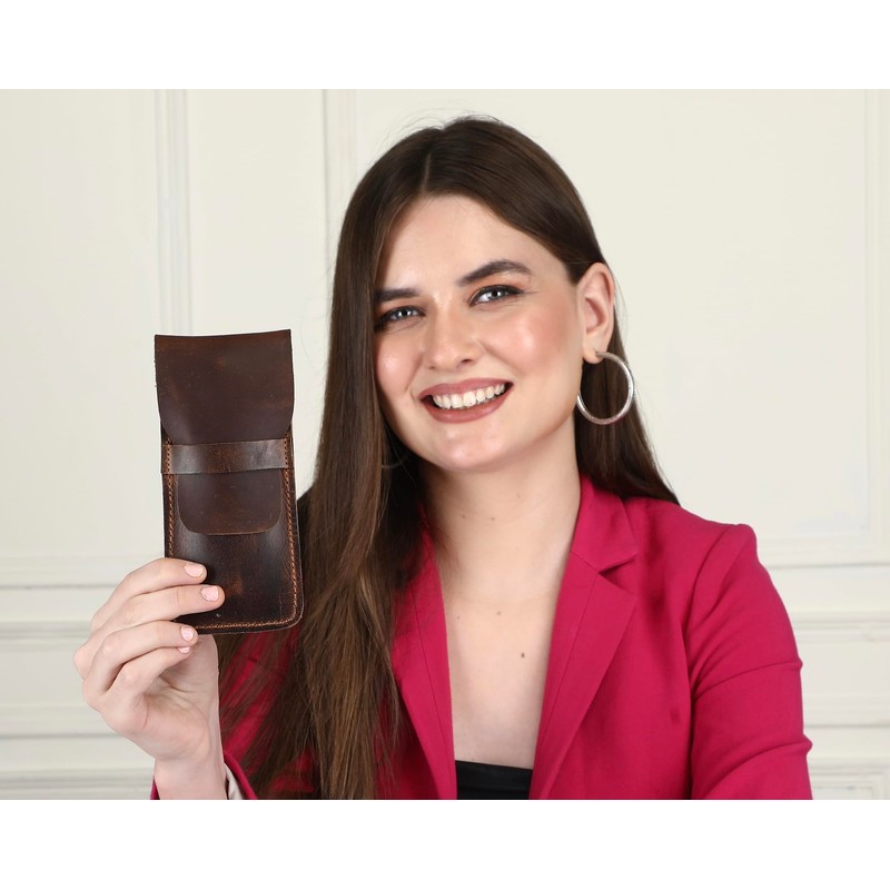 The Antiq Leather Pen Case 3 Pen Holder Full Grain