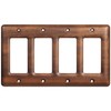 YDJSA Four Light Switch Cover Plate Solid North American Walnut