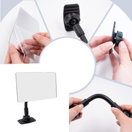 2 Set Stick-On Security Mirror for Personal Safety and Rear View Monitoring, Adjustable Flexible Rod Rear View Mirror for Open Office Environment Monitor, Cubicle, 3.5 x 6.3 Inch