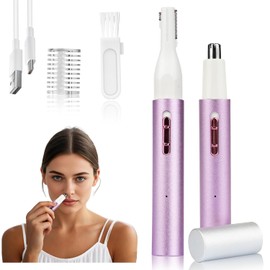 Mendaping 2025 Rechargeable Nose & Ear Hair Trimmer, Dual-Edge Blade Electric Clipper for Women Men, Facial & Eyebrow Hair Removal Tool, Powerful Motor, Painless, Easy to Clean (Multicolor)