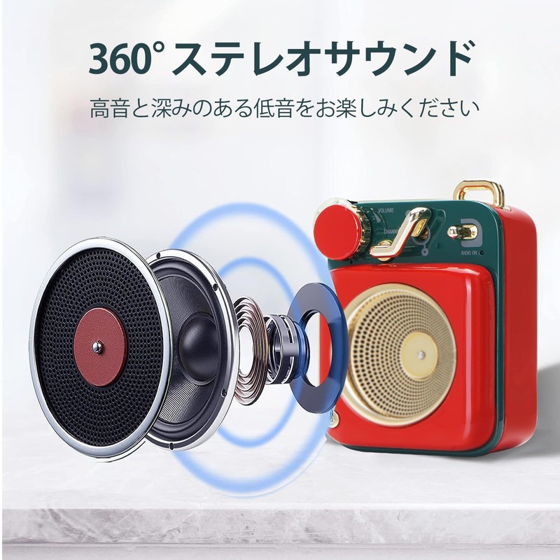 MUZEN Button Speaker Bluetooth Mini Size/Wireless/Retro Style/Cute/Gift(Cherry Red)