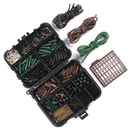 TopHomer Fishing Accessory Kit - 187pcs Tackle Box with Hooks, Barrel Swivels, Fishing Beads & More