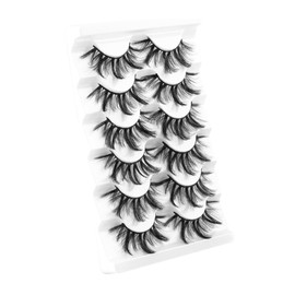 Gmhkonw False Eyelashes Extension Volume Cat Eye Look Natural Wispy Lashes Fluffy Short 8D Fake Eyelashes Faux Mink Lashes 6 Pairs Pack (CD24)