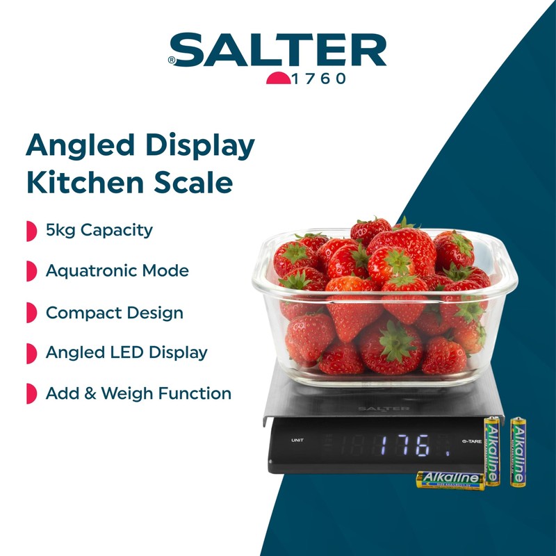 Salter Expert Kitchen Scale 5 Kg With Angled LED Display