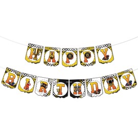 Race Car Birthday Decorations, Racing Car Happy Birthday Banner, Let's Go Racing Birthday Party Decorations for Boys Kids