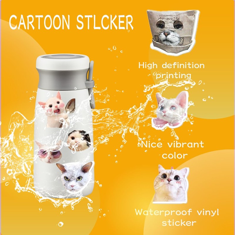 100 Pieces Funny Funny Cat Stickers Set, Cute Cat Stickers,