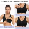 Women's Zip Front Sports Bra Wireless Post-Surgery Bra Zipper Closure