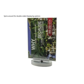 Marketing Holders 4 Pack Rotating Sign Holder Double Sided Holds 5x7 Inch Paper Ads or Menu Green Tint Swivel Upright Sign Stand Countertop Display Stand for Medical Facilities or Restaurants
