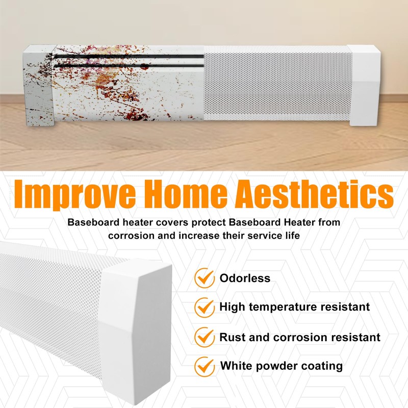 Gekufa 5 FT Baseboard Heater Cover with Left and Right