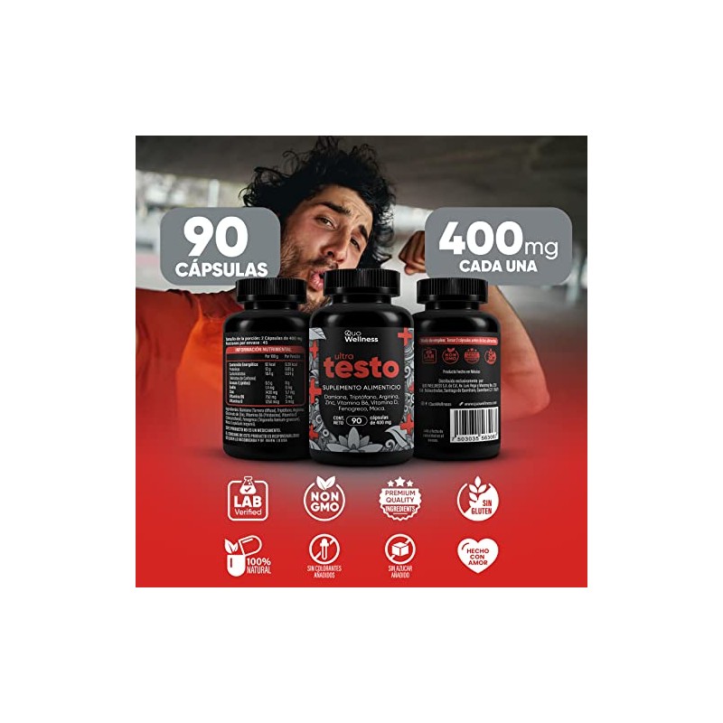Ultra Testo | Precursor Para Hombres | Maca Negra, Fenogreco,