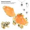 Rhinestone Frog Jewelry Box Painted Electroplated Frog Figurine Jewelry Boxes