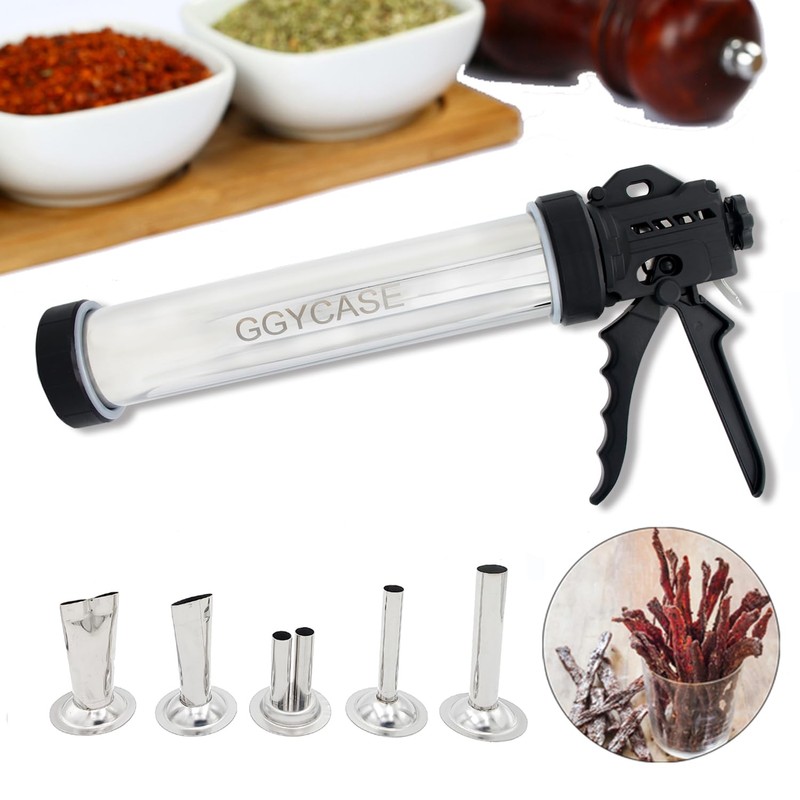 GGYCASE 2LB Large Capacity Stainless Steel Jerky Gun Kits, Sausage