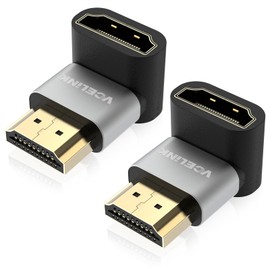 VCELINK 8K HDMI Male to Female Adapter, HDMI Right Angle Connector, HDMI 90 Degree Adapters, HDMI 2.1 Support 8K@60Hz, 4K@120Hz HDR, Dolby, eARC, 3D, for TV, Laptop, Monitor, DVR Player, Gaming PC