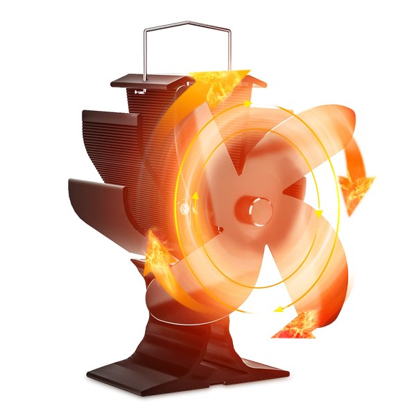 Signstek Stove Fan Fireplace Fan Stoves without Electricity for Fireplace