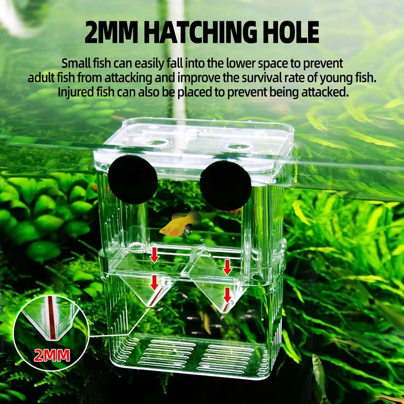 Boxtech Aquarium Fish Tank Hatchery Incubator Breeding Box, Acrylic White