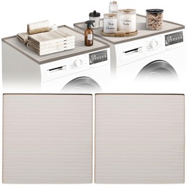 2 PC Washer and Dryer Top Cover Protectors 25" x 25", Laundry Machine Dust Guards (Beige (Sand))