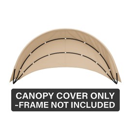 Outdoor Patio Daybed Canopy Replacement Cover – 66'' Round Retractable Sunbed Top for Wicker Rattan Daybeds, Waterproof UV & Fade Resistant, Easy Install with Hook & Loop (Only Canopy Khaki)