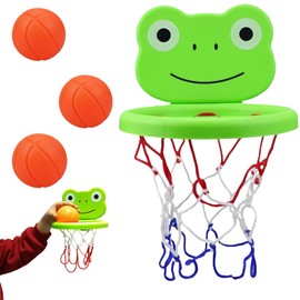 CSGHMM Bath Toys, Bathtub Basketball Hoop for Toddlers Kids,for 1-3 Year Old Boys & Girls, Floating Toys with Frog & Basketball Hoop,Bathtub Toys with Suction Cup for Toddler Sports Fun, Non-Toxic