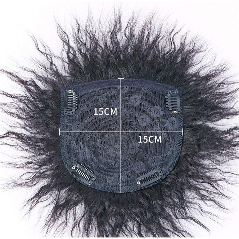 Remeehi Men's Wig, Hair Piece, Curl, 100% Human Hair, Short