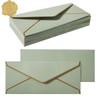 50 Pack #10 Business Envelopes with Gold Border, Self Seal