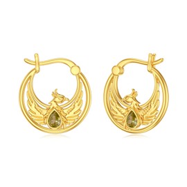 Rikelus Phoenix Earrings for Women, s925 Sterling Silver Phoenix Earrings with Citrine, Phoenix Jewelry Gifts for Birthday Christmas Mothers Day