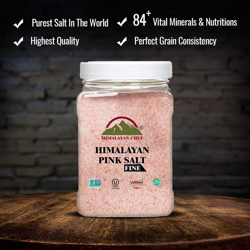 Himalayan Chef Himalayan Salt, Fine-5lbs/Each,2Pack