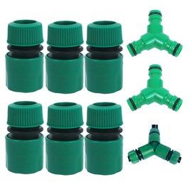 Garden Hose Tap Connector, Snap On Faucet Splitter Hose End Quick Connectors Plastic Tap Connector Pipe Fittings Kit for Outdoor Garden Lawn Kitchen