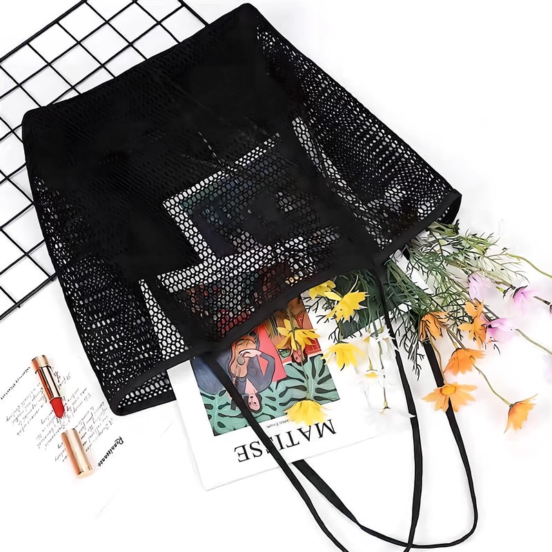 [Kimstore] Beach Bag, Pool Bag, Large Capacity, Quick Drying, Foldable,