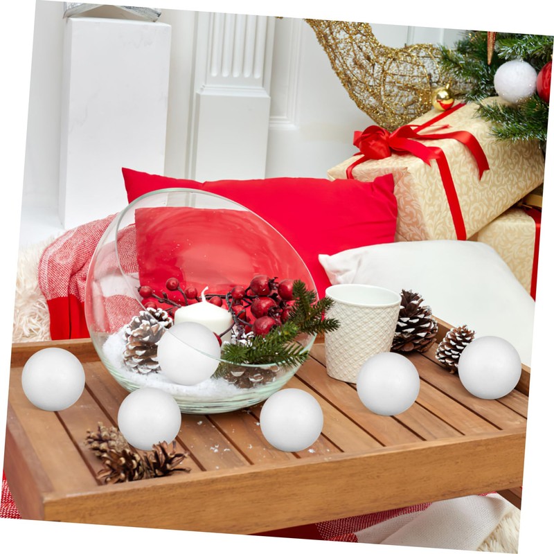 TEHAUX 3sets 6cm Polystyrene Christmas Balls Set 10 Solid Craft