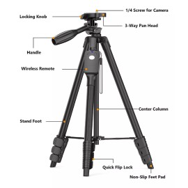 Basics60 Tripie Tripoide 60'' Tripode P/binoculares Camaras