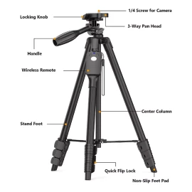 Basics60 Tripie Tripoide 60'' Tripode P/binoculares Camaras