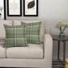 Sage Green Spring Plaid Pillow Covers 16x16 Set of 2