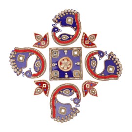 Designer Floor Rangoli Reusable Round Acrylic Rangoli Indian Traditional Home Floor Decor Gift for Home Interior Decoration Festival Decoration and Gifting Housewarming(Size:-9")(Multicolour)