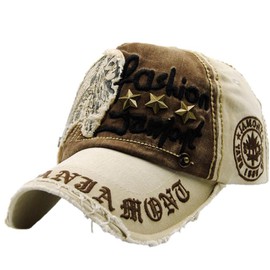 i-select American Casual Baseball Cap, Embroidered Patch, Unisex, Khaki